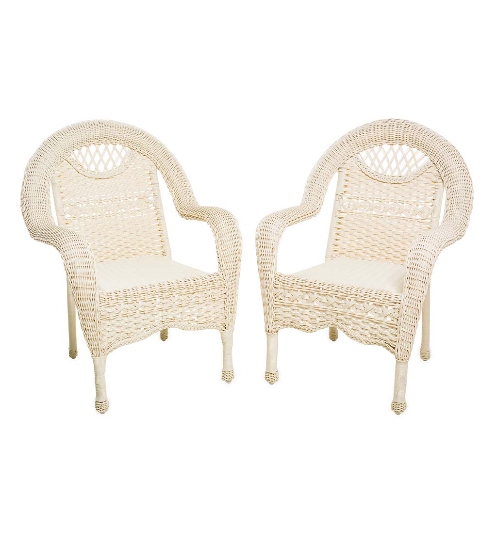 Prospect Hill Wicker Chairs Set of 2 Cloud White Plow Hearth