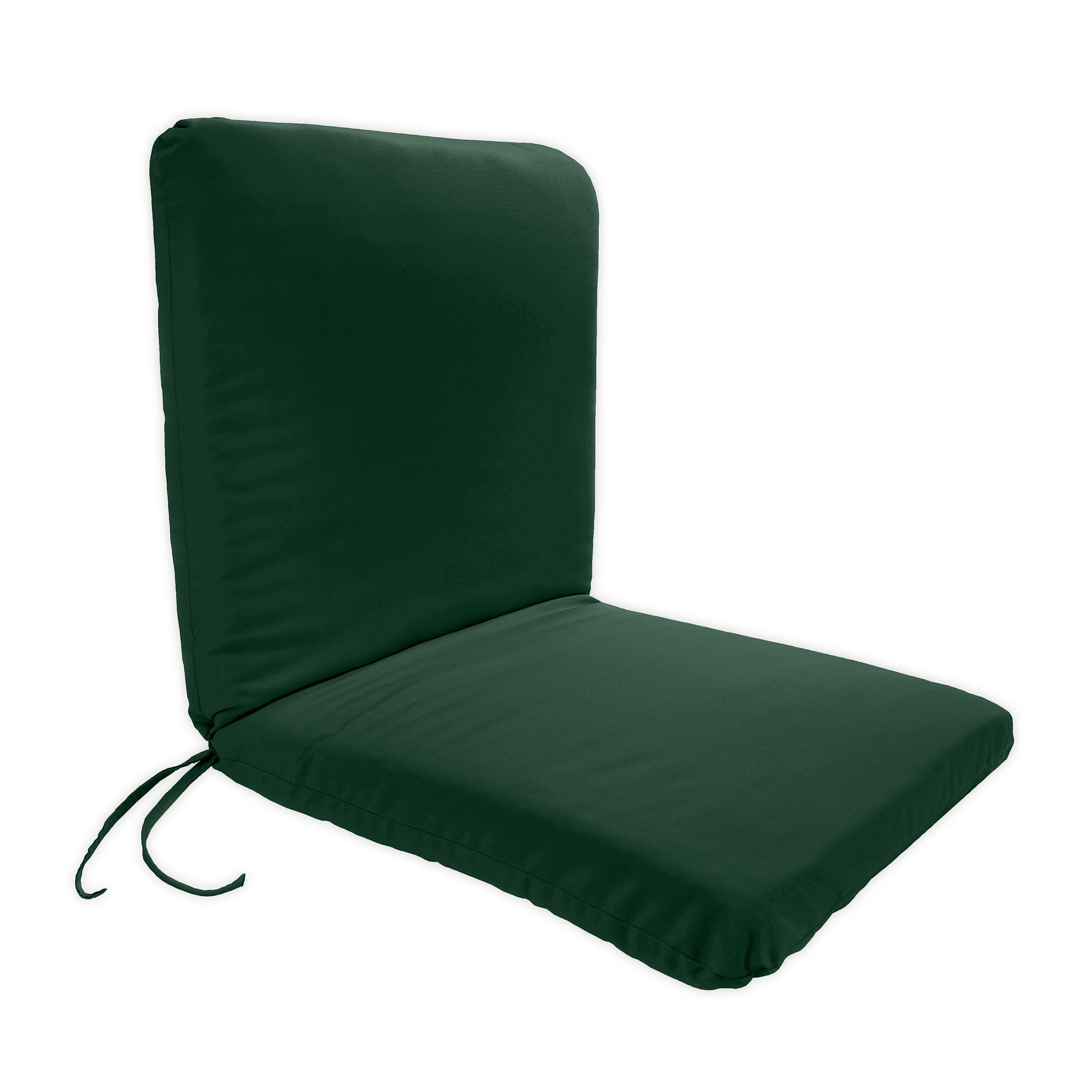 Classic Hinged Chair Cushion with Ties Forest Green 19