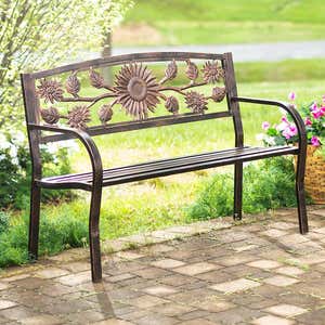 Sunflower Metal Garden Bench