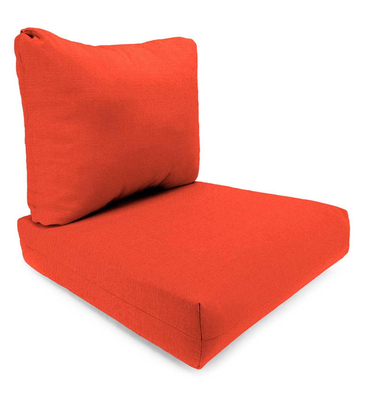 French Pleat Edge Outdoor Replacement Cushions Set Coral Plow