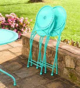 Blue Metal Daisy Bistro 3-Piece Set