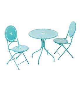 Blue Metal Daisy Bistro 3-Piece Set