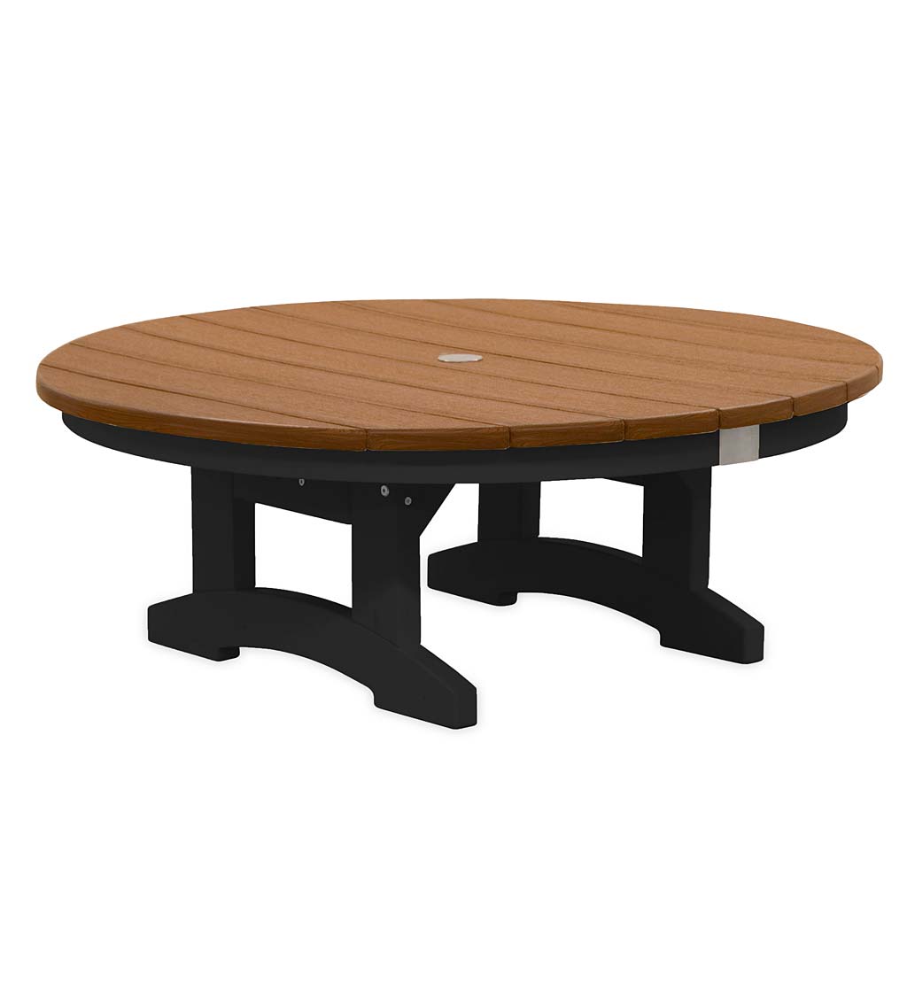 May River Large Outdoor Conversation Table Mahogany Black Plow