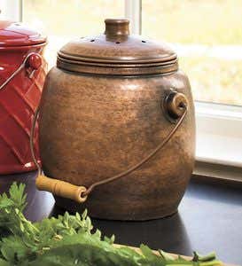 Leakproof, Odor-Free 1.5 Gallon Copper-Plated Compost Pail