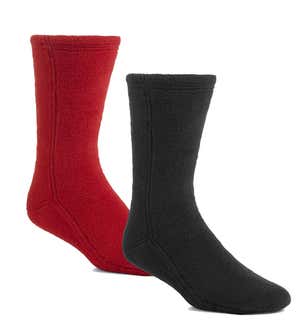 Acorn Fleece Socks in Solid Colors - Black - Small