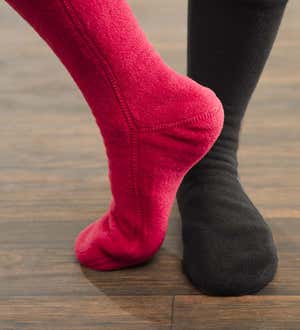 Acorn Fleece Socks in Solid Colors - Black - Small