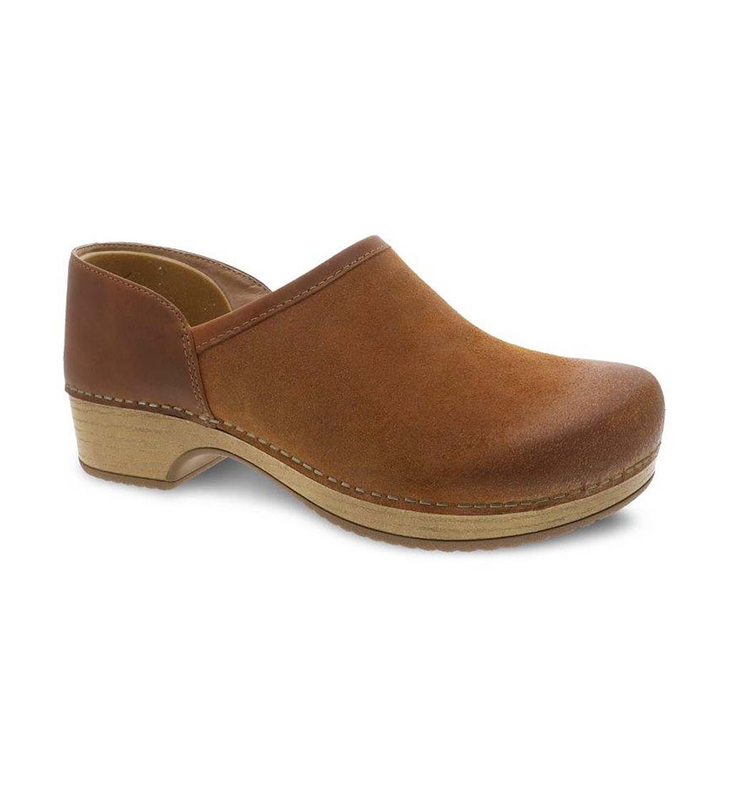 Dansko Brenna Clog - Black Burnished Suede - 37 (6½-7) | Plow & Hearth