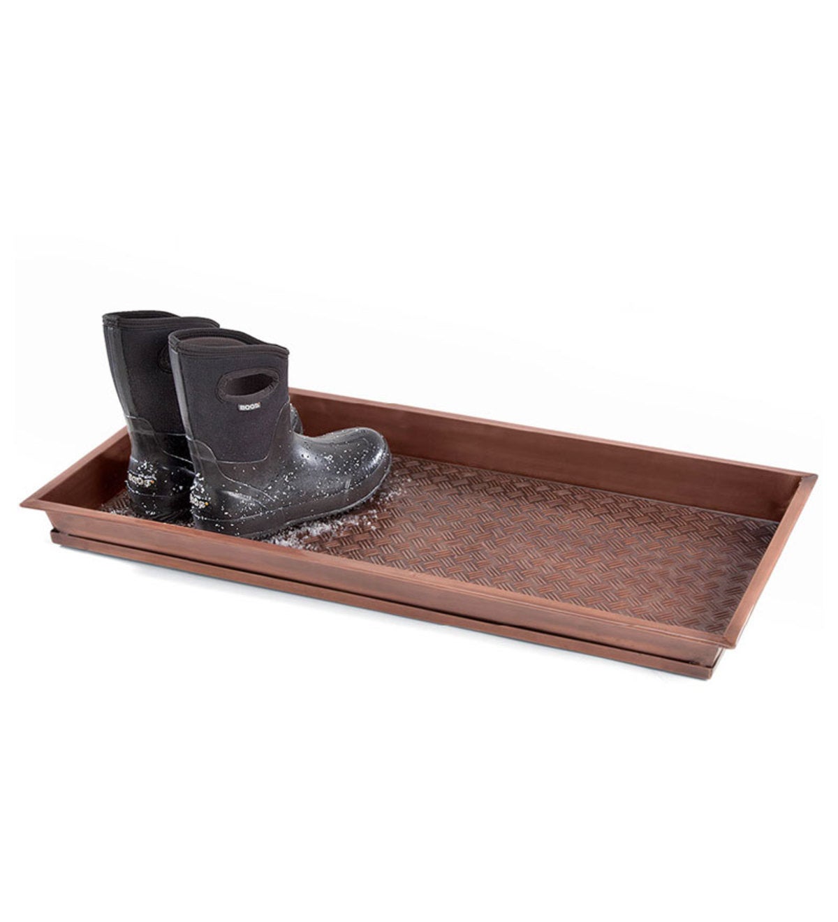 Embossed Metal Garden Gnome Boot Tray