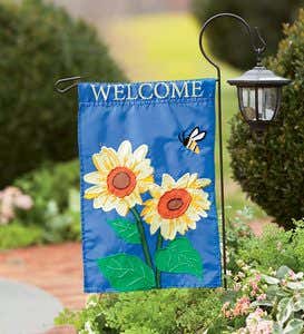 Sunflower And Bee Welcome Garden Flag