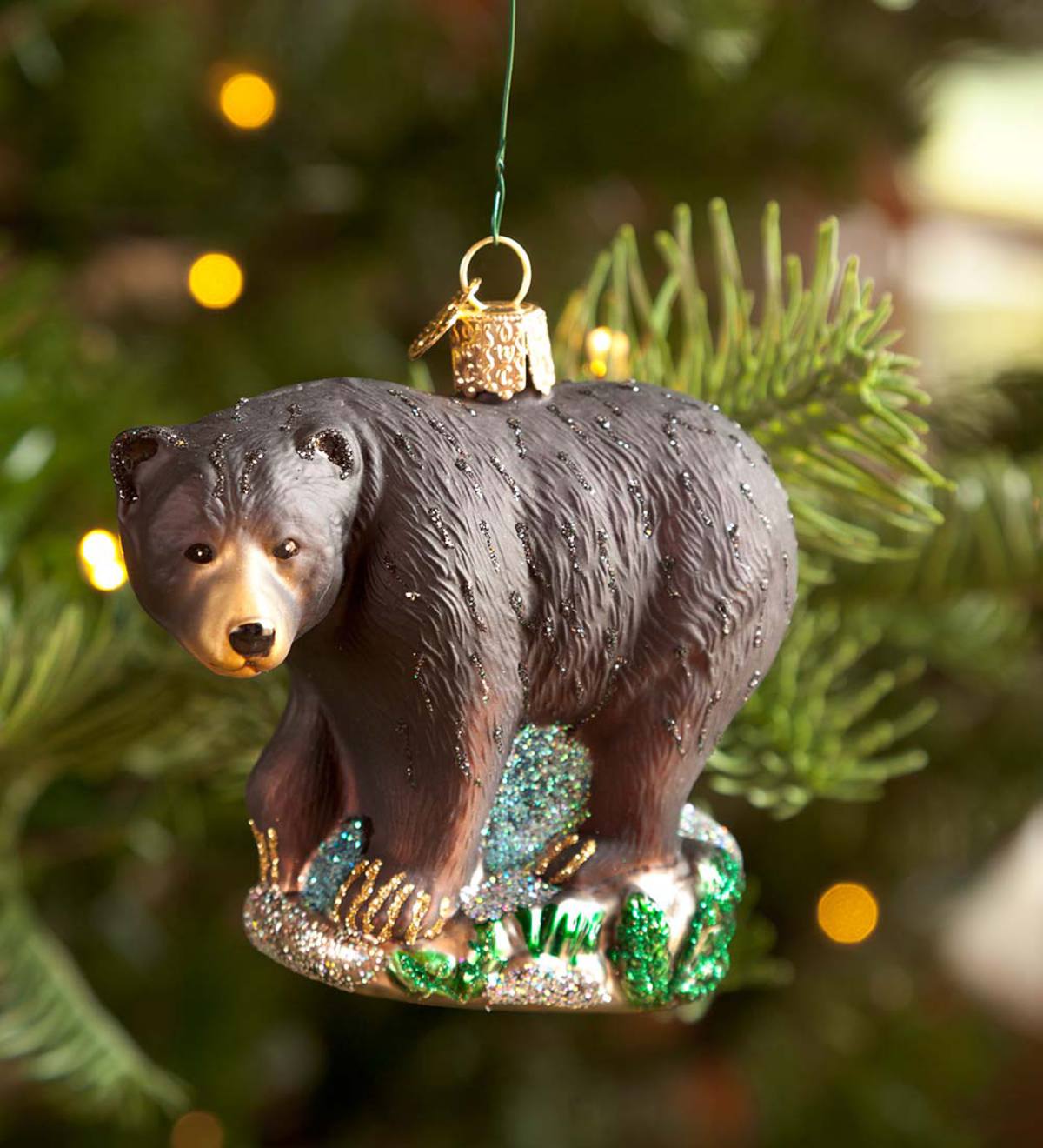 Vintage Blown Glass Bear Ornament