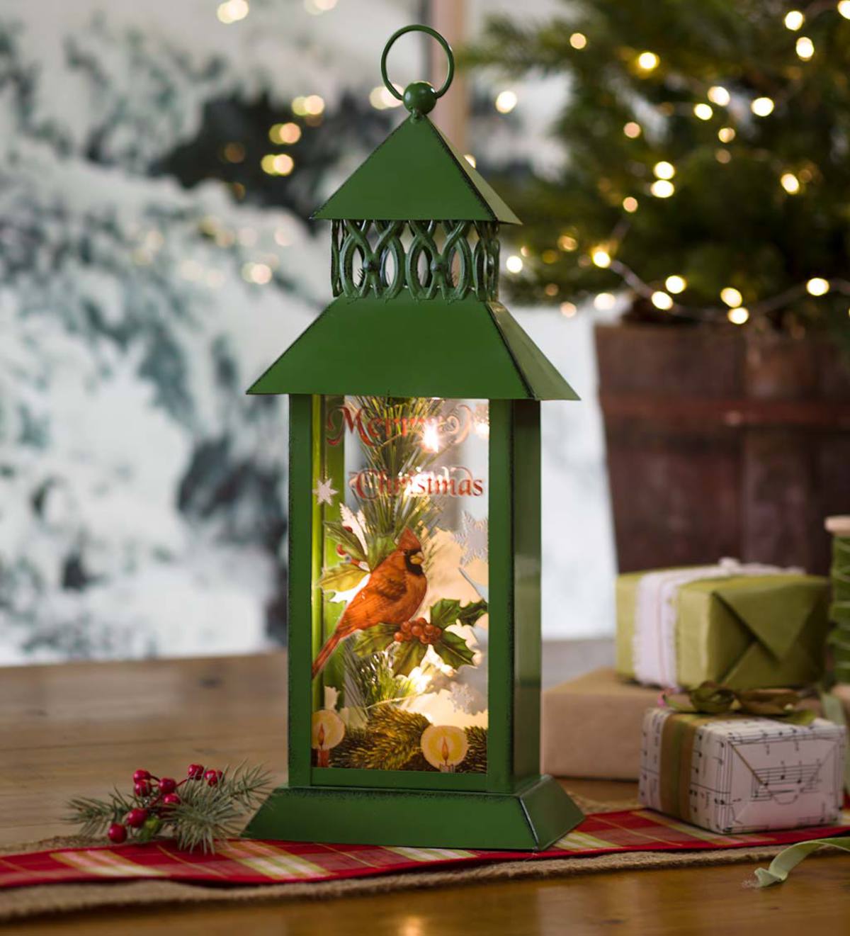 Christmas shop lantern lights