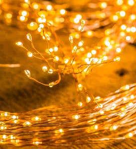 Firefly Bunch Lights, 640 Warm White LEDs on Bendable Wires, Electric, 6'2"L - Copper Wire