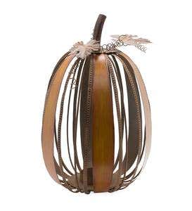 Decorative Metal Pumpkin with LED Candle