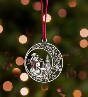 Solid Pewter Christmas Tree Ornament - Bells