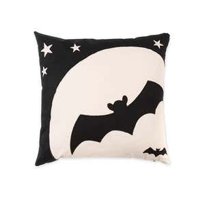 Indoor/Outdoor Halloween Night Bat Cotton Throw Pillow