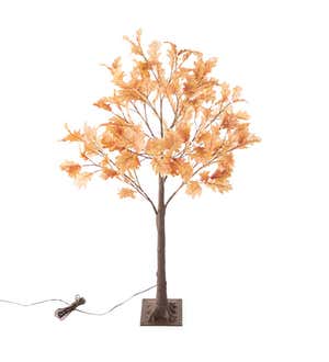 Indoor/Outdoor Electric Lighted Rust Oak Trees