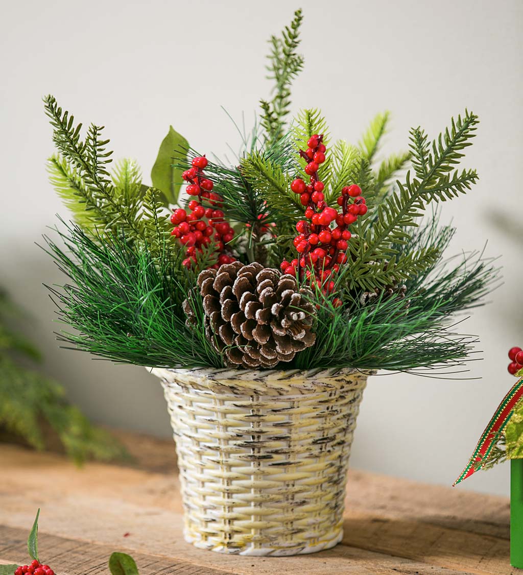 Berry and Pine Cone Tabletop Decor