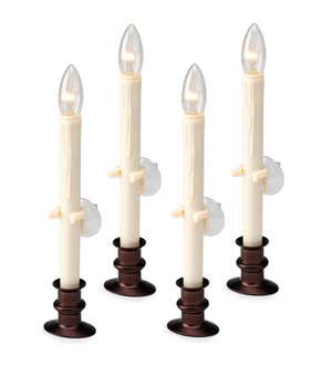 Suction Cup Window Candles with Timer and Remote, Set of 4