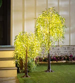 Indoor/Outdoor Electric Lighted Green Willow Tree, 4'H