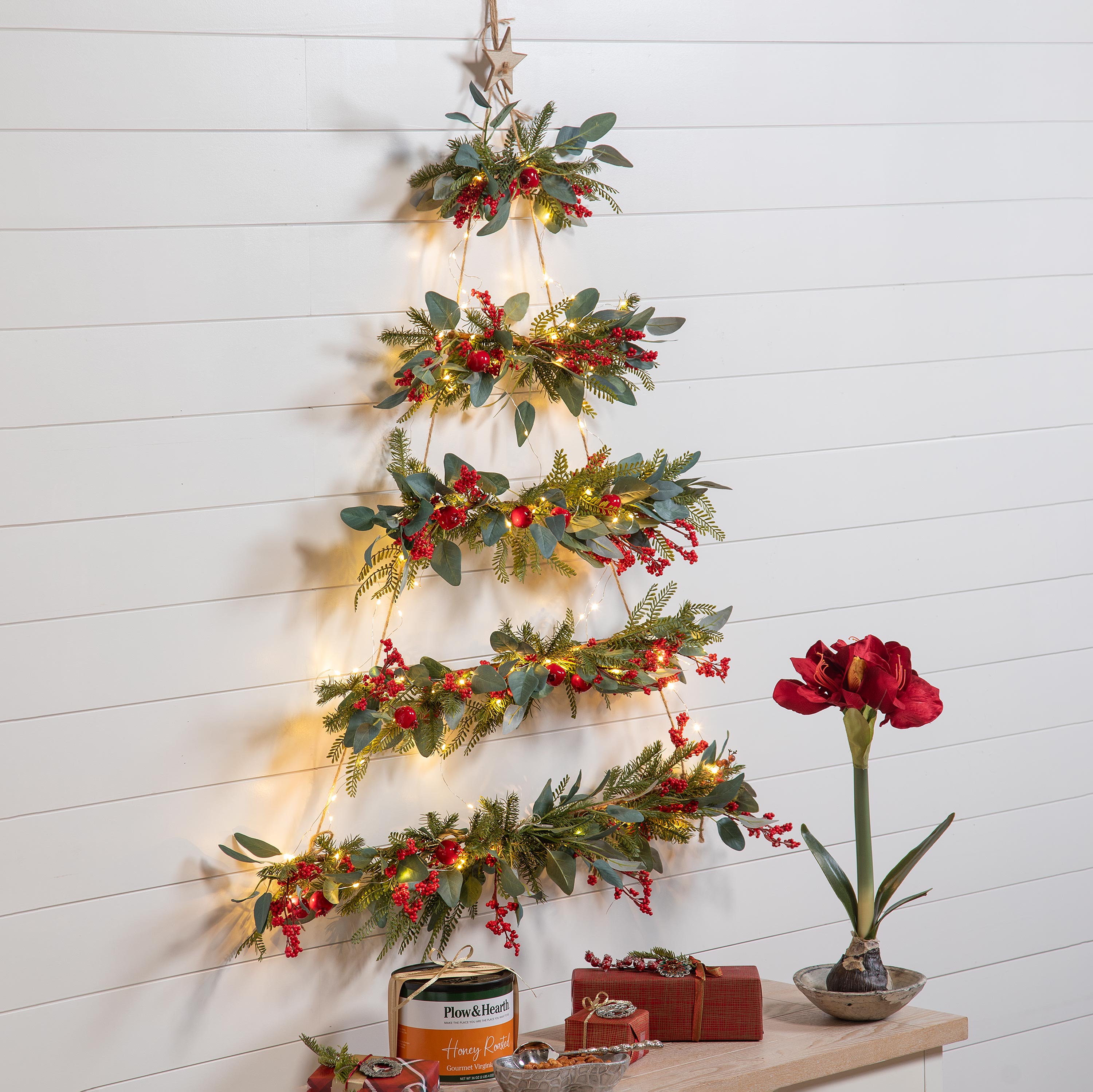 Christmas tree on the shop wall