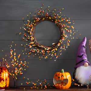 Halloween Candy Corn Artificial Wreath