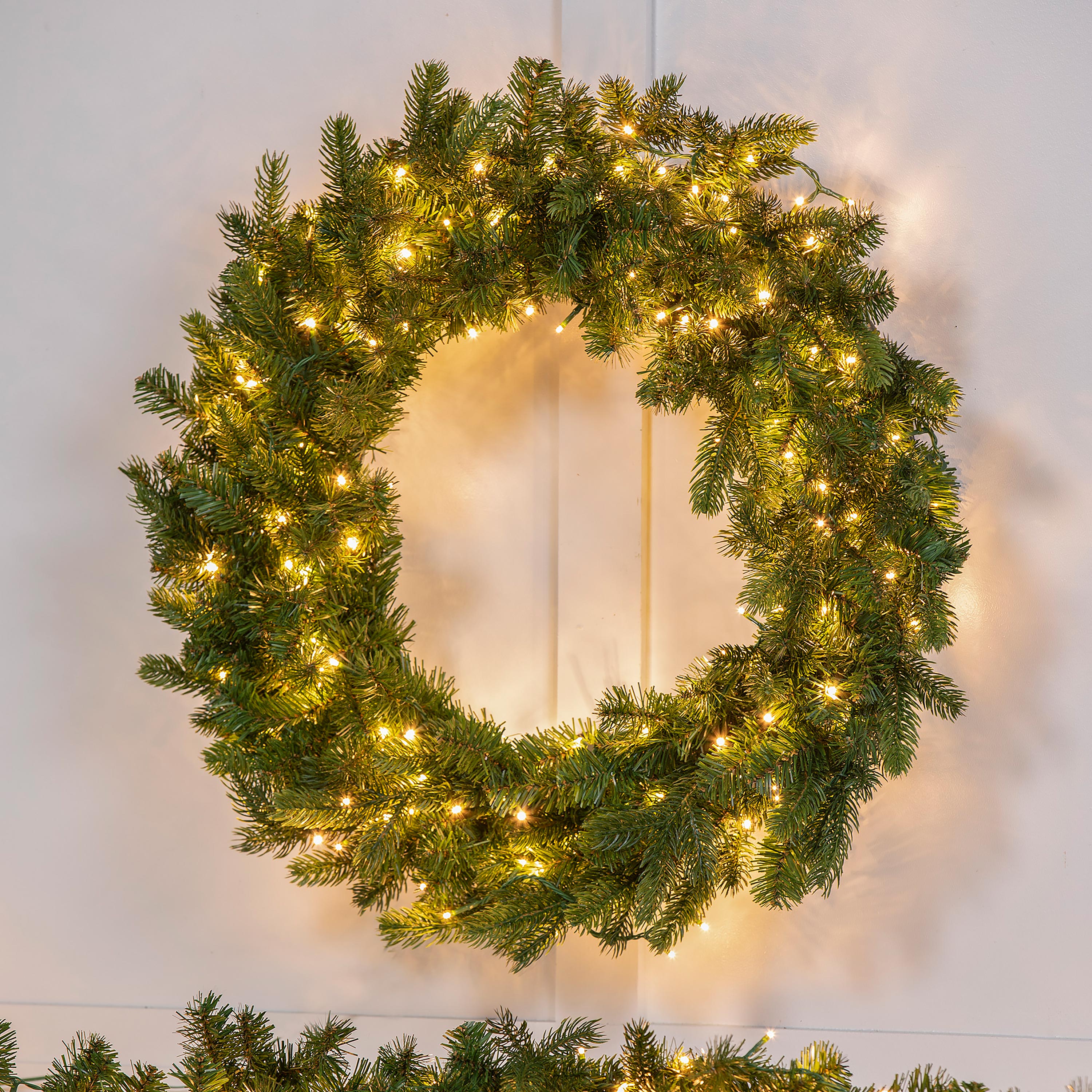 Outdoor lighted shop christmas wreaths