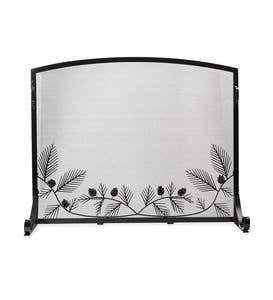 Pine Cone Flat Guard Fireplace Screen, Large