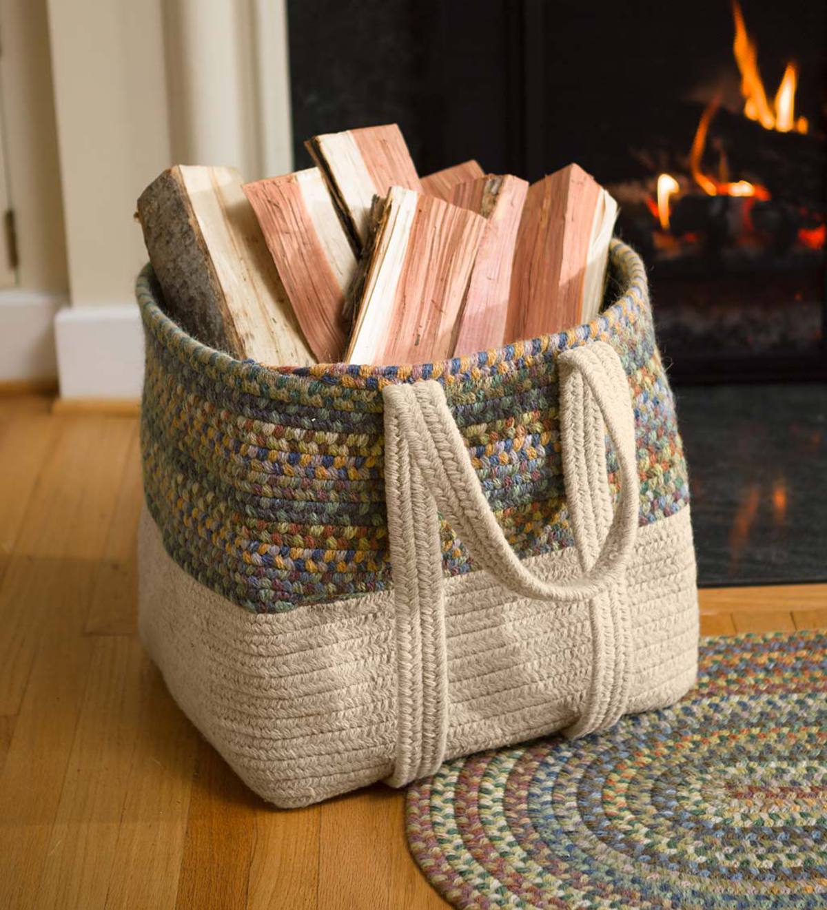 Braided Fireplace Basket