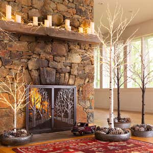 Indoor/Outdoor Birch Tree with Warm White Lights