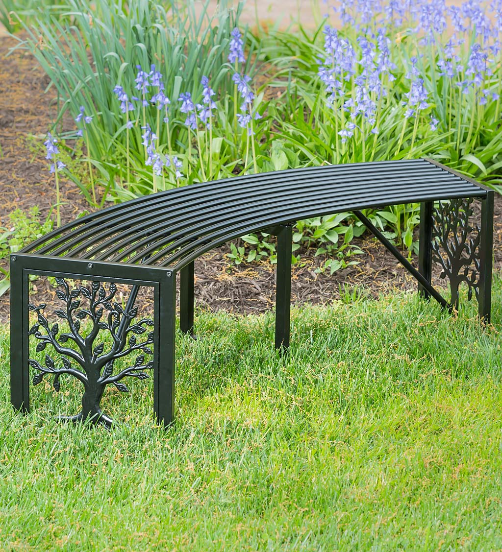 Black patio online bench