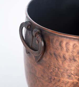 Large Copper Finished Firewood Bucket