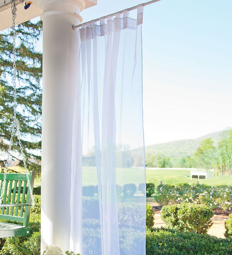 White String Curtains with Velcro Strip Heading - 3 Feet by 10 Feet