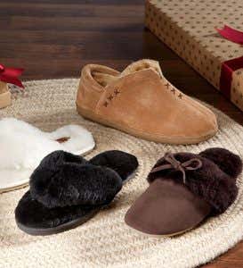 Women's Genuine Sheepskin Thong Slippers