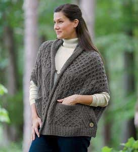 Irish Merino Wool Wrap With Pockets