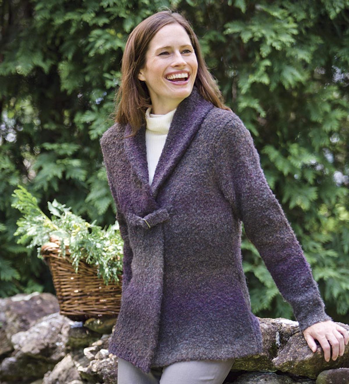 West Wind Woolrich Cardigan - Grape - Large | Plow & Hearth