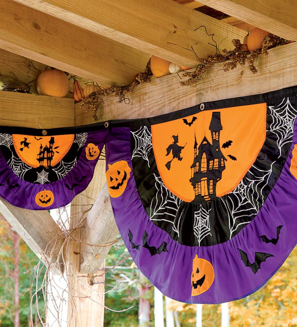 Large Appliquéd Polyester Halloween Bunting