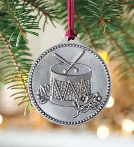 12 Days Of Christmas Pewter Ornaments, Set of 12