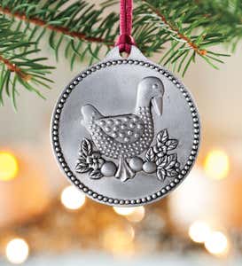 12 Days Of Christmas Pewter Ornaments, Set of 12