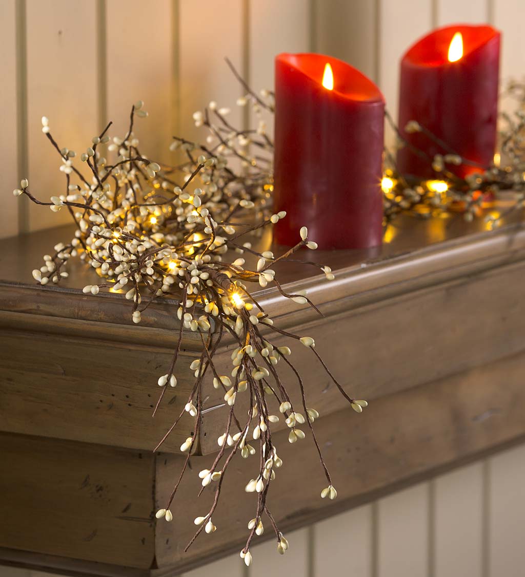 Battery operated garland with shop lights