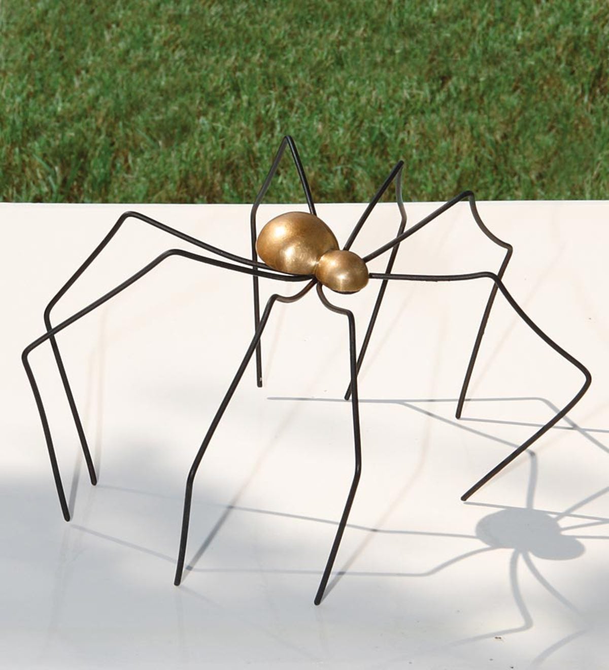 Black And Gold Metal Spider Sculpture