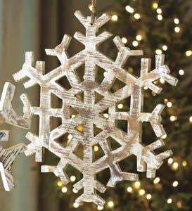 Enameled Mango Wood Snowflake Ornaments – The Address for Home Interiors