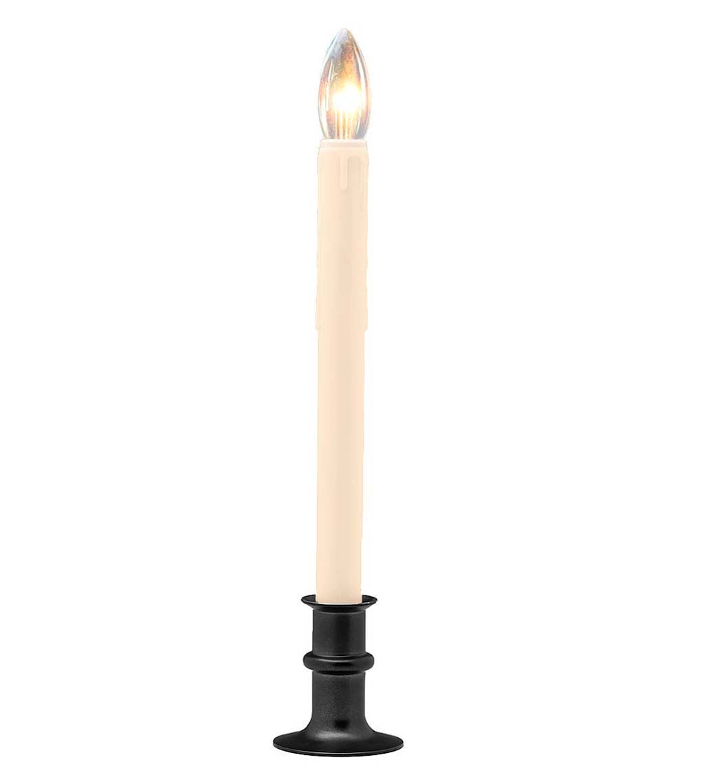 Adjustable Height Window Candle with Auto Timer Metal Base and