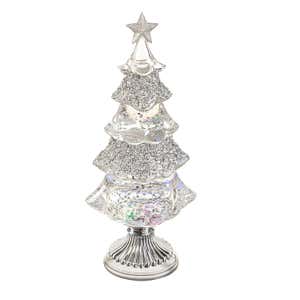 Lighted Water Globe Christmas Tree Table Décor