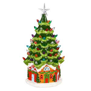 Lighted Ceramic Christmas Tree House