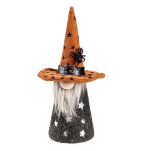 Lighted Halloween Gnome with Spider Hat