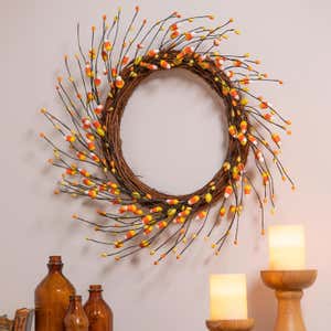 Halloween Candy Corn Artificial Wreath