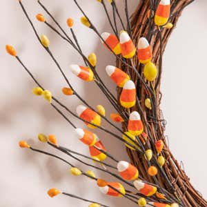 Halloween Candy Corn Artificial Wreath