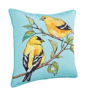 Decorative Bird Design Outdoor Throw Pillow