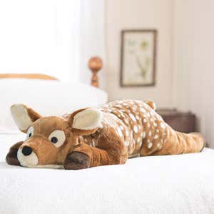 Fuzzy Spotted Fawn Plush Cuddle Animal Body Pillow