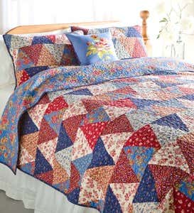 King Virginia Patchwork Floral Quilt Set